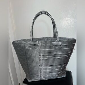 Elegant Gray Woven Tote Bag SKU-PB009